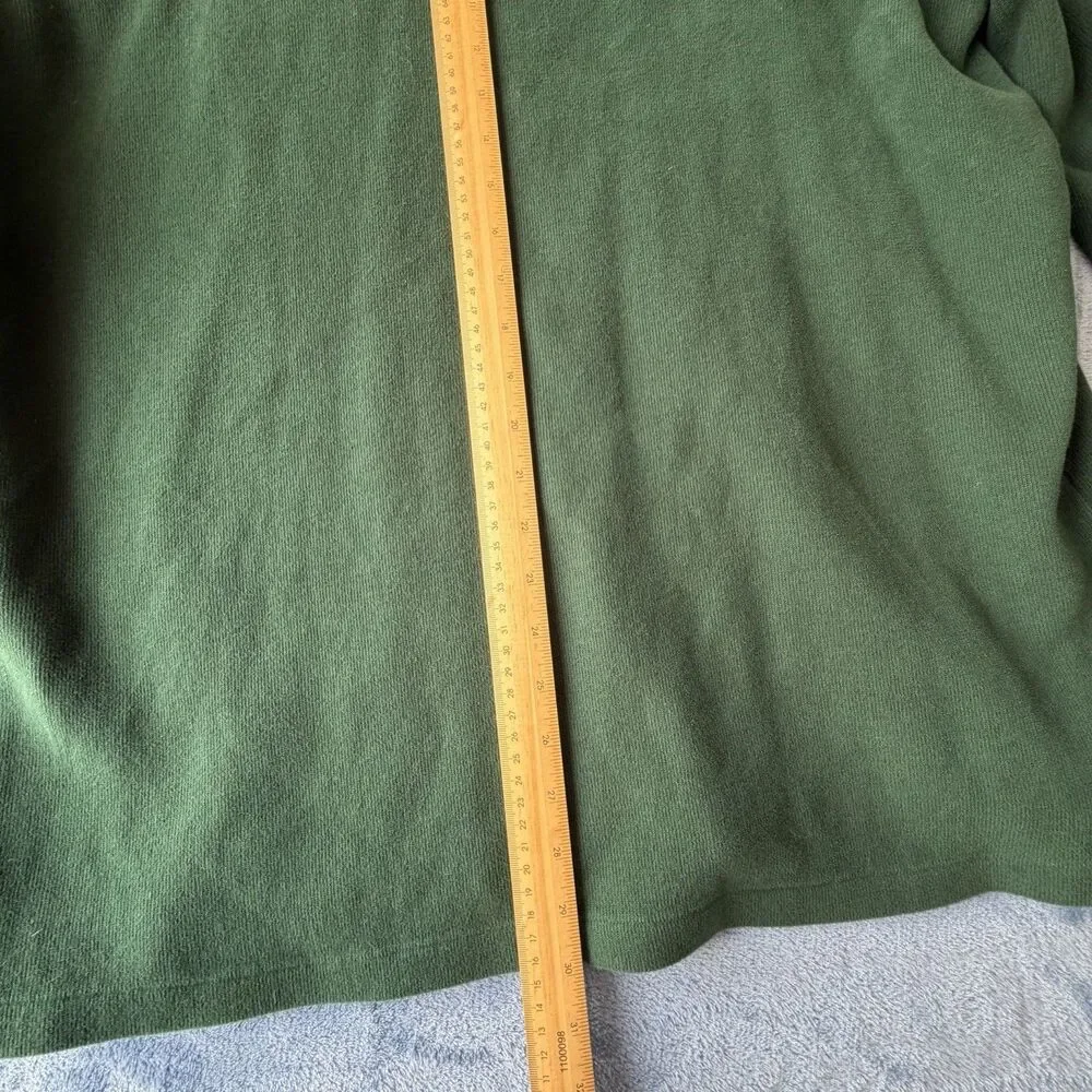 Vintage Polo Ralph Lauren Men XL Green 1/4 Zip Pullover Sweater Pony YKK